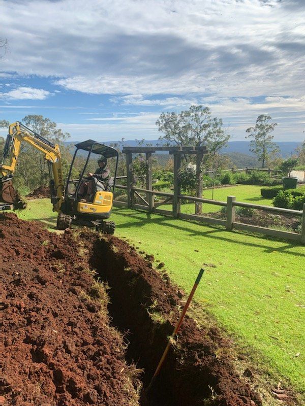 Stormwater drainage installation - empty trench