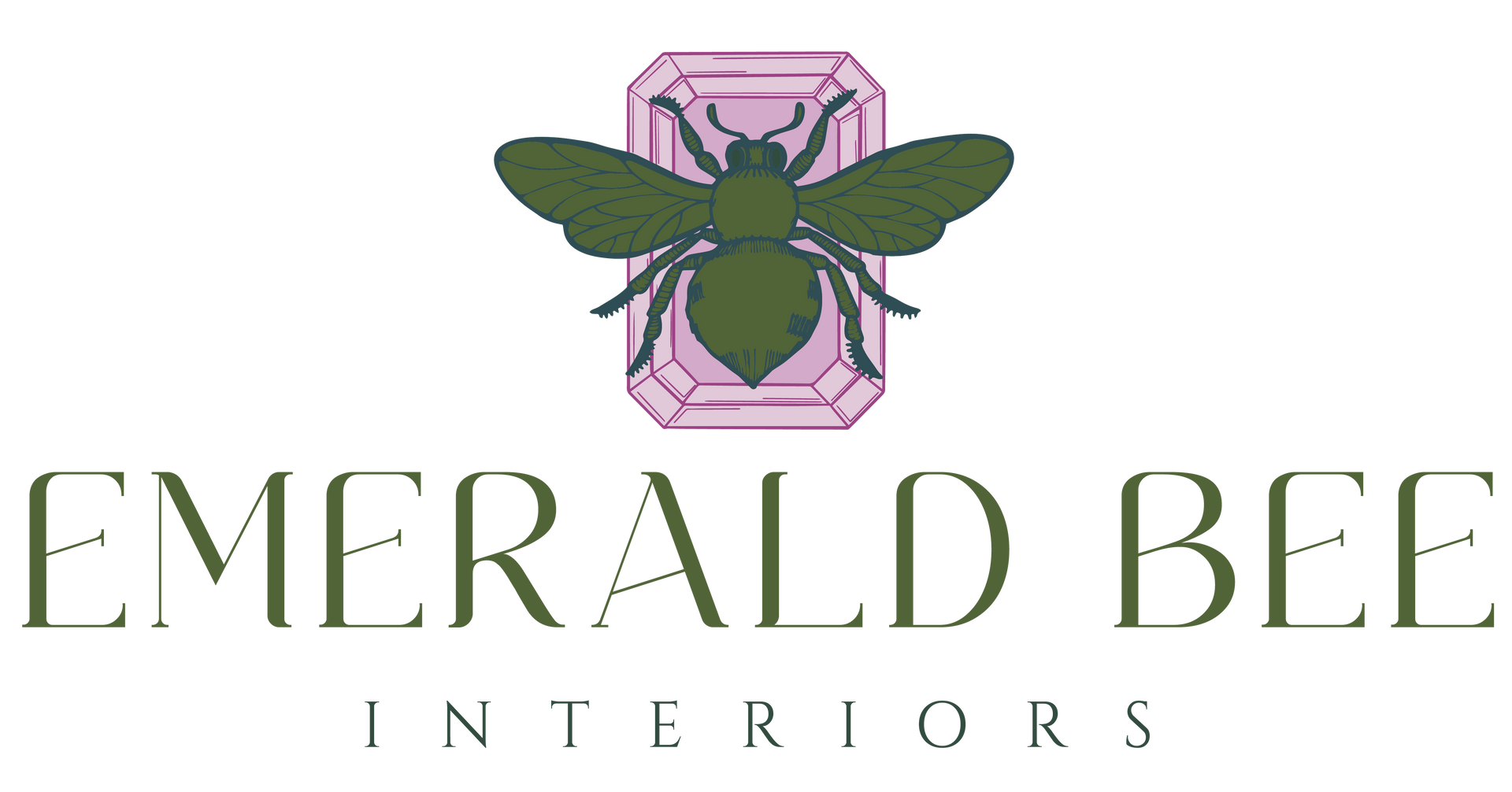 Emerald Bee Interiors logo representing residential interior design studio based in Wylie, Texas.