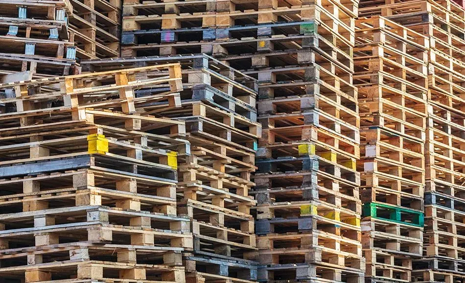 Stack Of Wood Pallets For Recycling