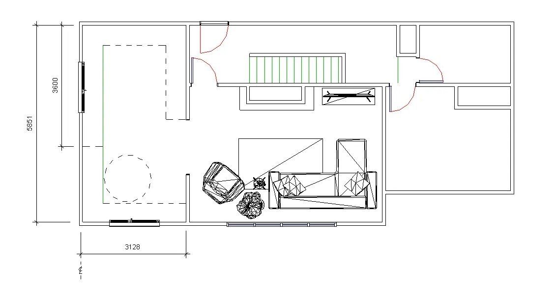 A black and white floor plan of a house.