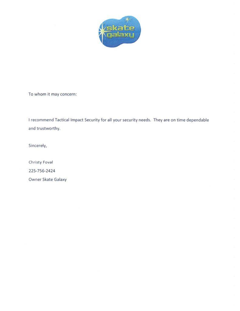 Christy Foval Testimonial – Baton Rouge, LA – Tactical Impact Security, LLC