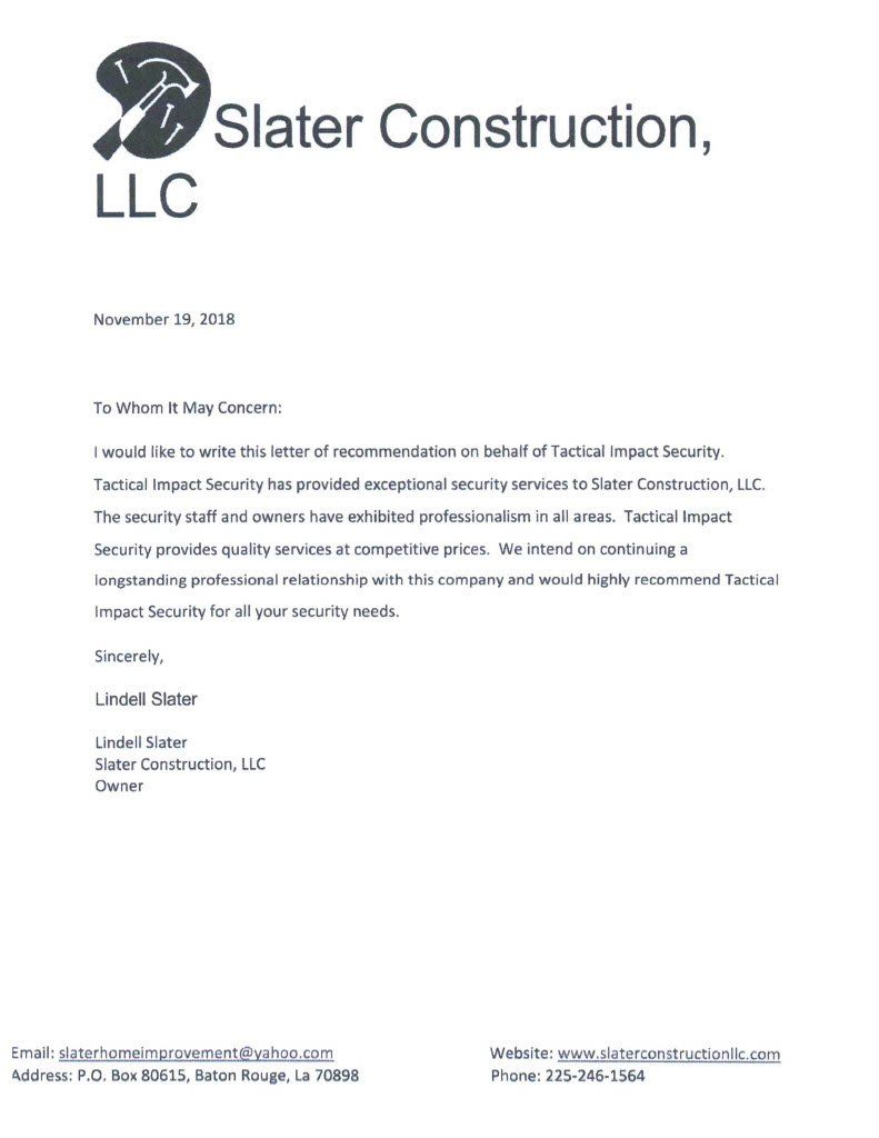 Lindell Starr Testimonial – Baton Rouge, LA – Tactical Impact Security, LLC