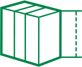 A green icon of a box with the door open.