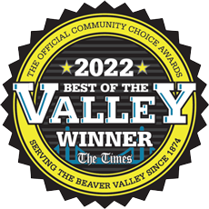 2022 “Best of the Valley” winner badge with black, gold, white, and blue text