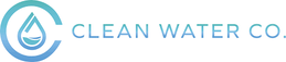 Logo for Clean Water Co. A water droplet within a circle, paired with the text 