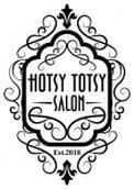 Logo for Hotsy Totsy Salon: Text within an ornate black frame. 
