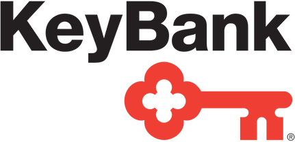 KeyBank logo: black text, red key icon.
