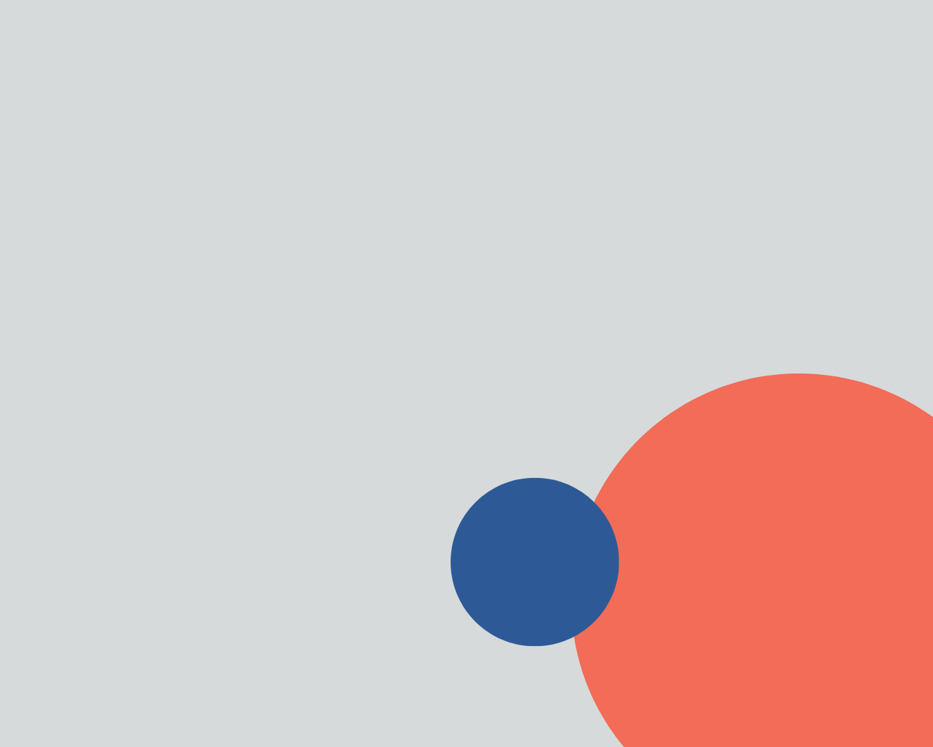 Grey background with blue and coral circles