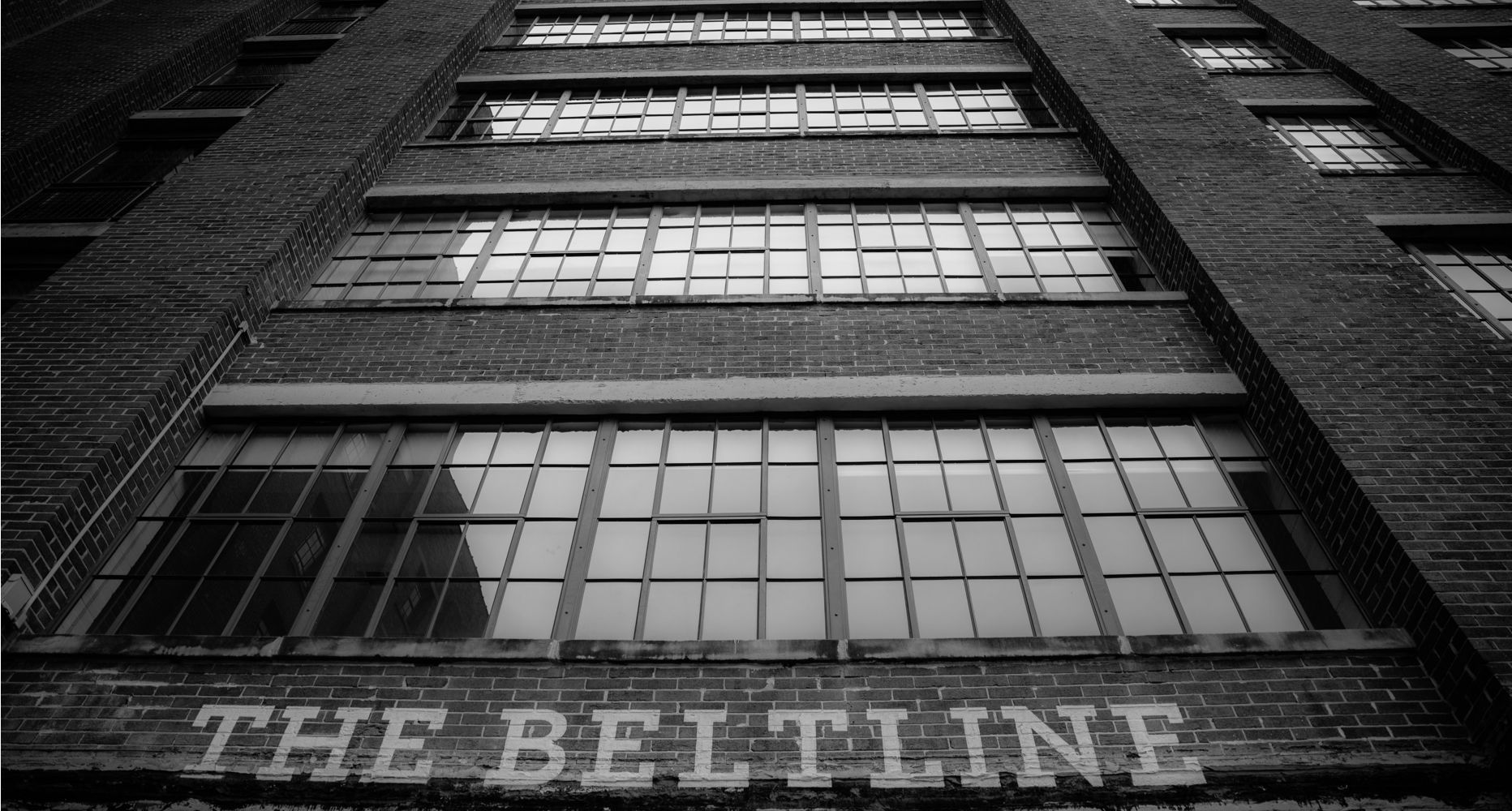 A black and white photo of the beltline building
