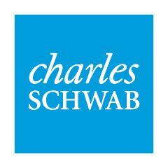 Charles Schwab logo on a blue square with white text
