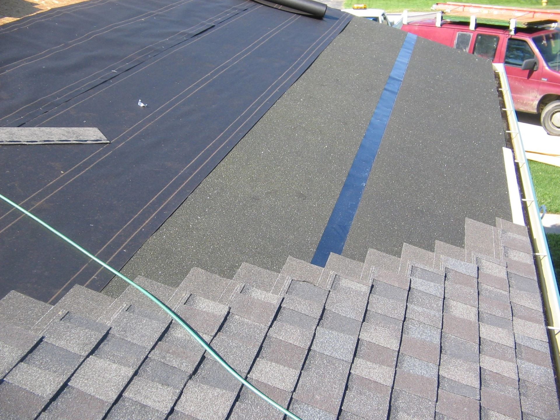 Constatine roofing is installing a new roof on a  home.