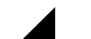 Black geometric shape with a slanted peak on a white background