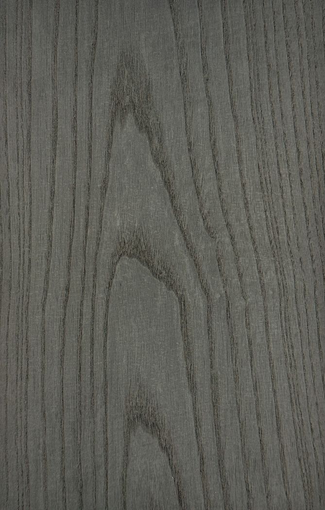 Black stained dyed ash veneered MDF or plywood grey