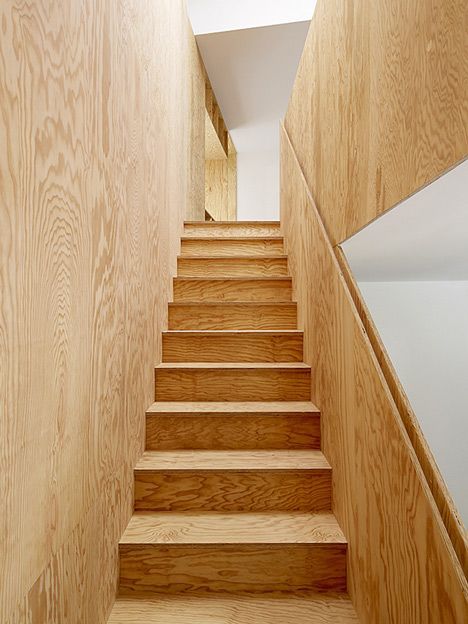 Stairs and Hallway in Doug Fir Plywood