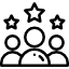 Group of people with three stars above them.
