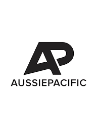The logo for aussiepacific is black and white on a white background.