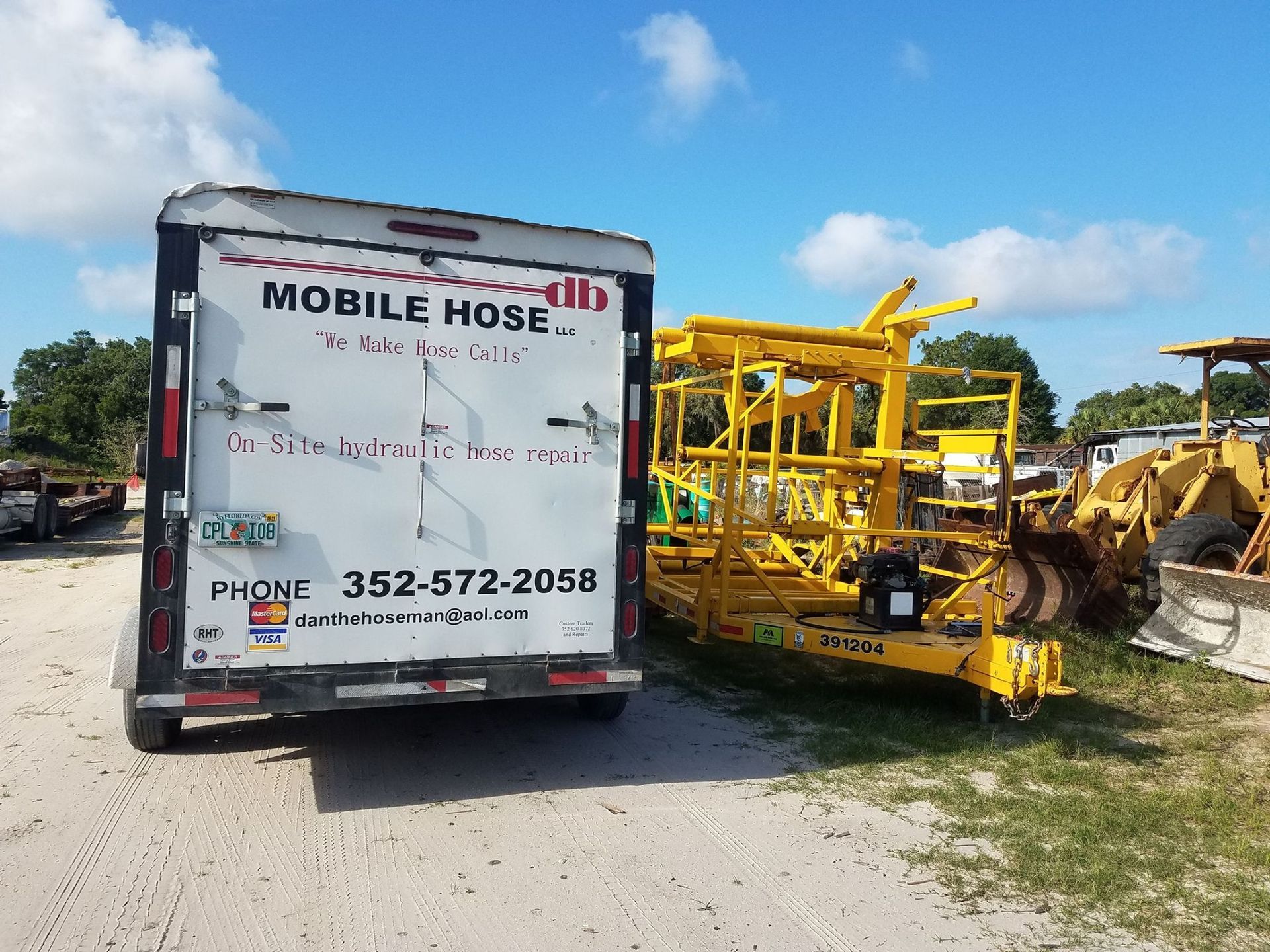 White trailer with 