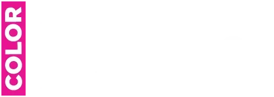 Vertical magenta bar with the word “COLOR” in white letters