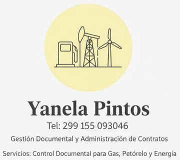 Logotipo de Yanela Pintos con el icono de la industria del petróleo y el gas