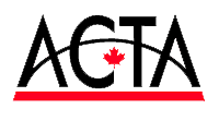 ACTA logo The acta logo is black and red with a canadian maple leaf.