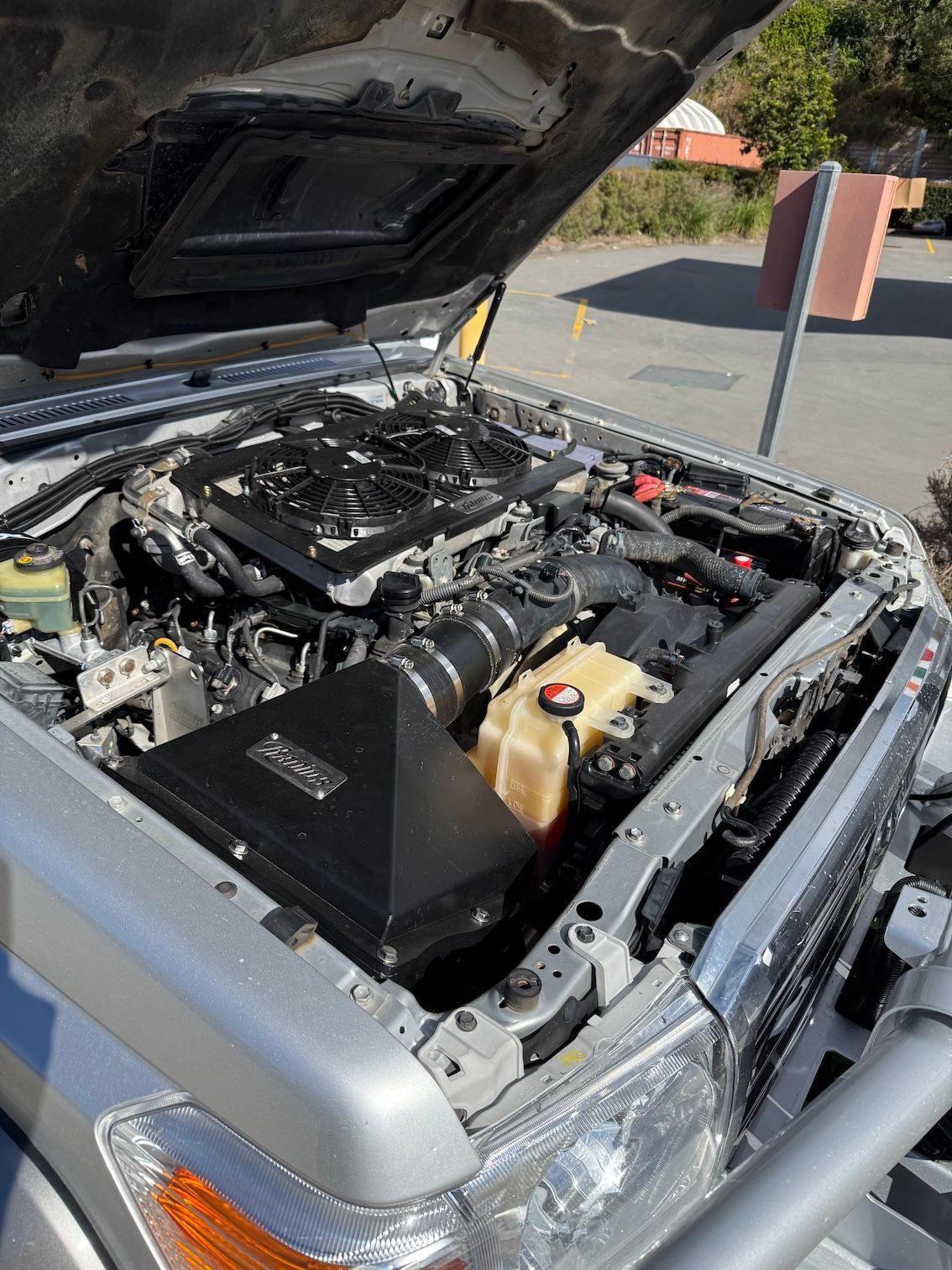  4x4 Engine With Hood Up — AEQ - Auto Electrics QLD in Woombye, QLD