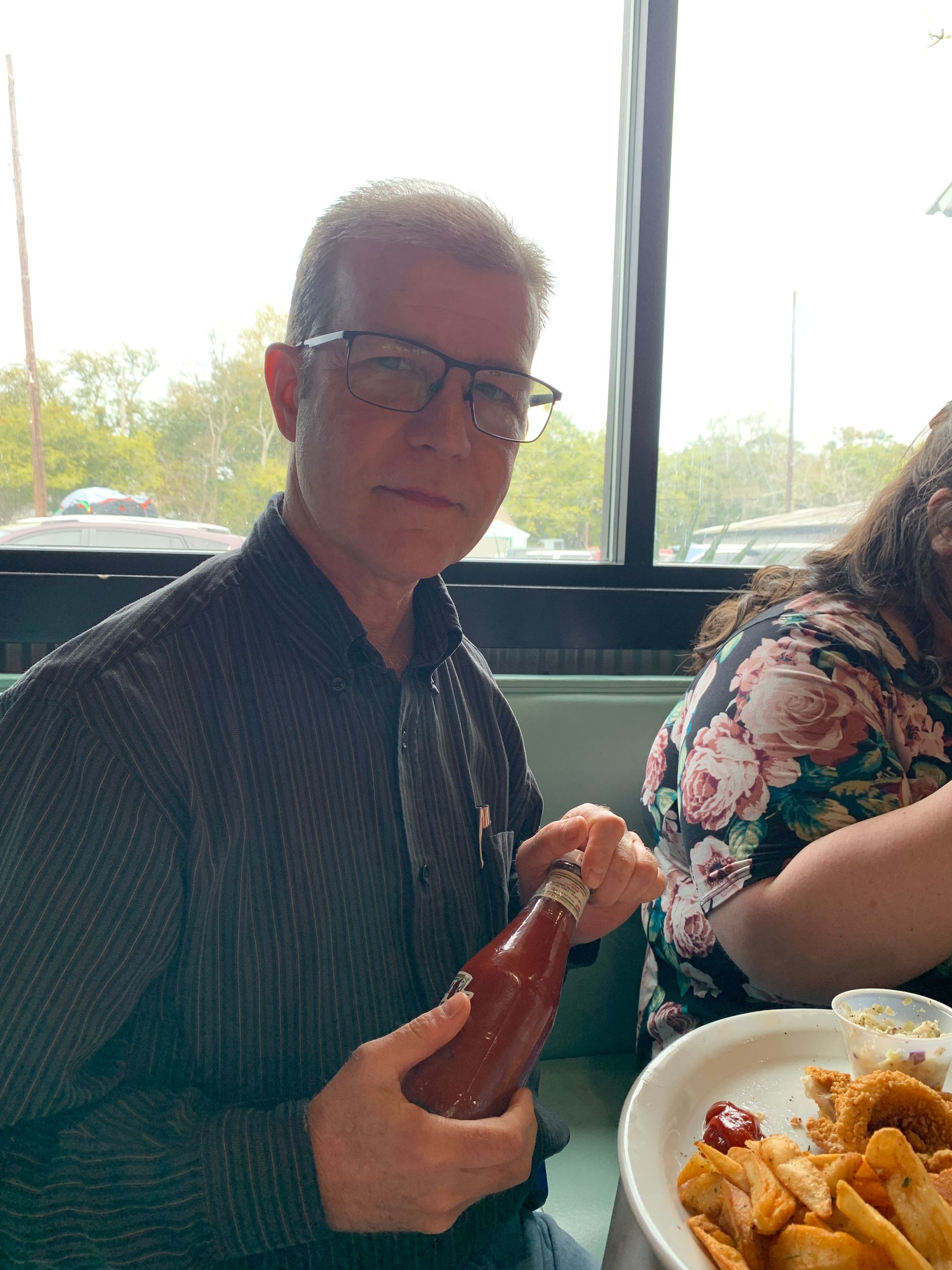 Bobby eating fish