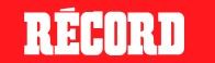 La palabra récord está escrita en blanco sobre un fondo rojo.