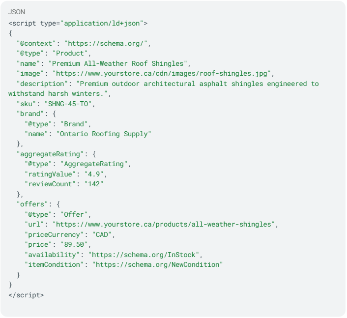 Schema JSON sample