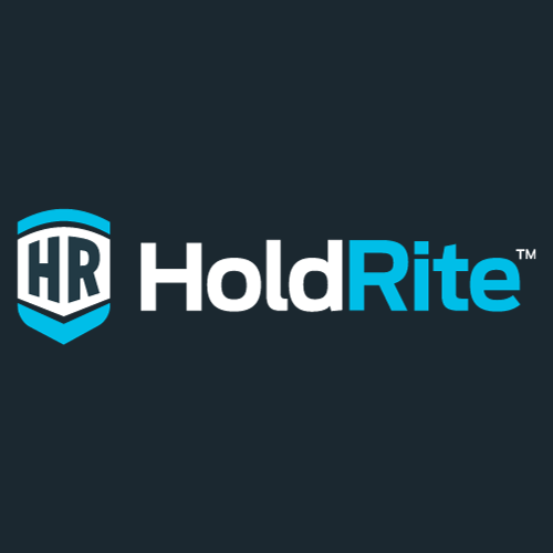 HoldRite logo in white and blue on a dark background