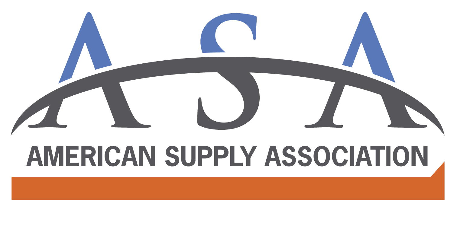 American Supply Association logo with blue and gray letters above an orange bar