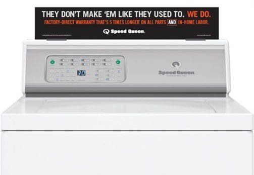 Washer With A Small Ad Banner — Gainesville, GA — AAA Appliance and Service Washer With A Small Ad Banner — Gainesville, GA — AAA Appliance and Service