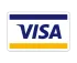 Logotipo de VISA en azul sobre una tarjeta blanca con una franja amarilla
