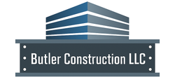 Butler Construction LLC logo: a layered building above a dark gray beam with the company name.
