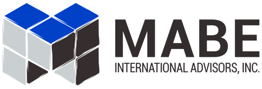 MABE International Advisors, Inc. logo with blue and gray cube icon and black text