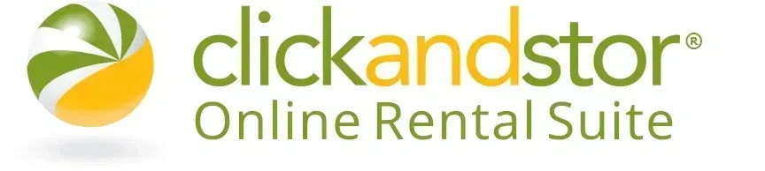 Clickandstor logo with green and yellow leaf icon and “Online Rental Suite” text
