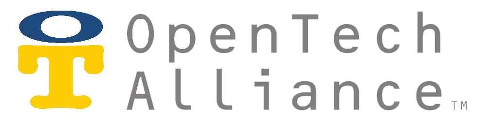 OpenTech Alliance logo with blue and gold stylized “O” and “T” above gray text.