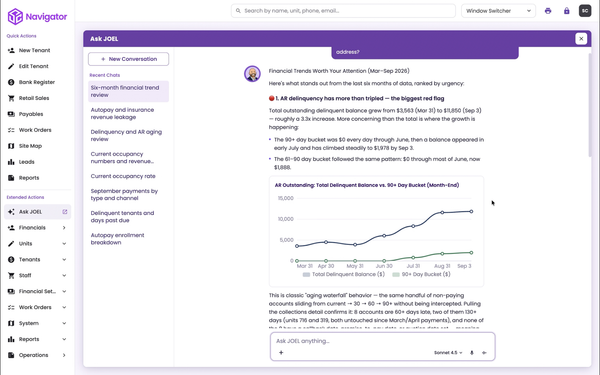 Purple-themed web dashboard showing an empty state with a centered illustration and “No data” message.
