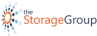 The Storage Group logo with orange and gray text and a dotted circular icon