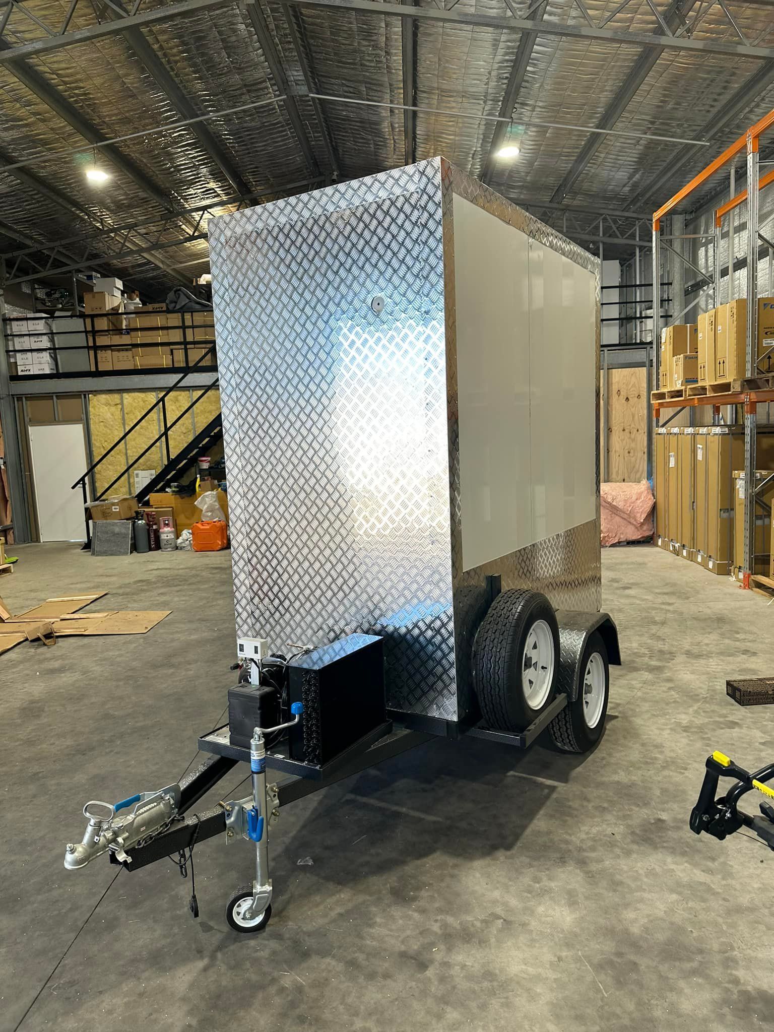 Silver Box Trailer with Diamond Plate Front — Canobolas Air in Mudgee, NSW