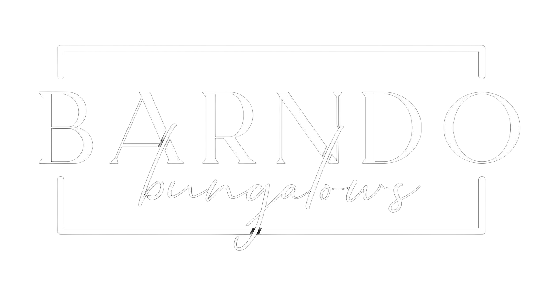 White logo reading “BANDO” with cursive “beauty” on a white background.