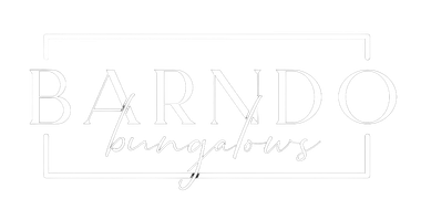 White logo reading “BANDO” with cursive “beauty” on a white background.