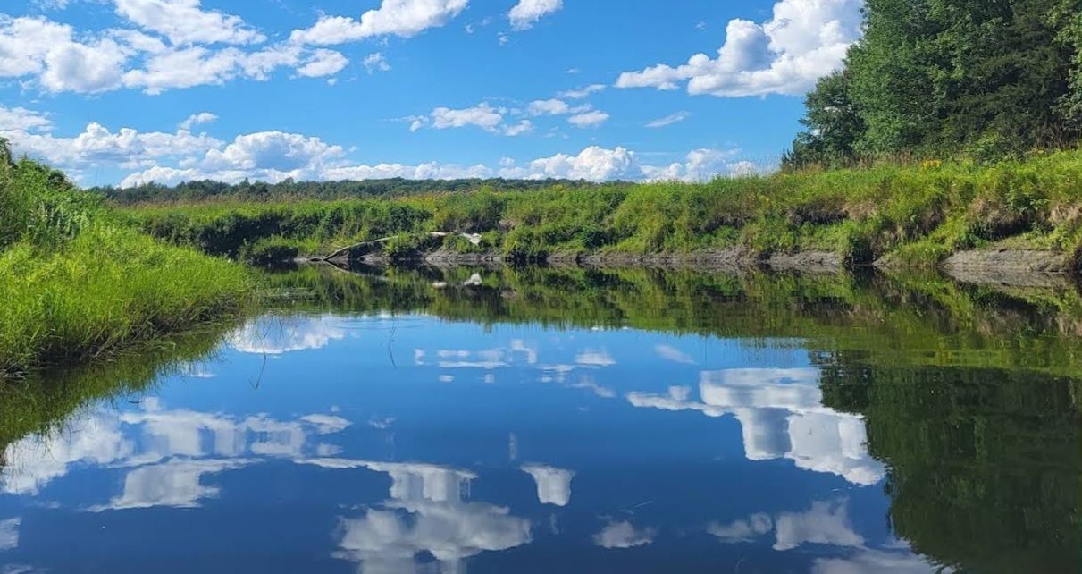 A beautiful day on Clyde River Vermont during a Clyde River Recreation paddling trip