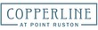 Copperline at Point Ruston logo in teal and gray on a white background