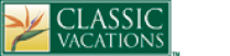 A classic vacations logo with a bird of paradise on it