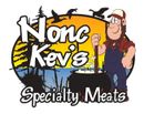 Nonc Kev’s Specialty Meats logo with cartoon butcher and orange sign