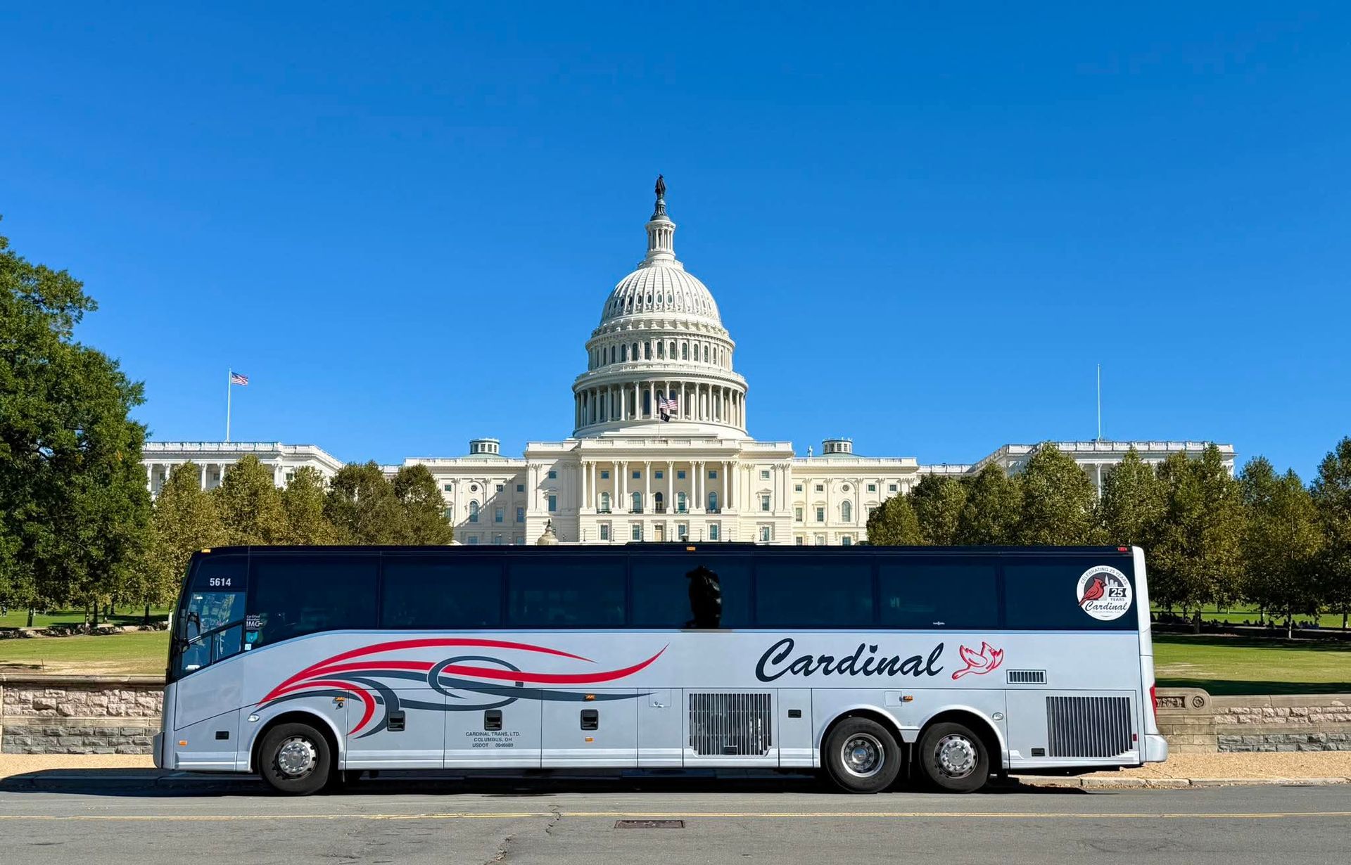 Cardinal Bus — A Bus Used In Our Bus Charter Services in Columbus, OH Cardinal Bus — A Bus Used In Our Bus Charter Services in Columbus, OH