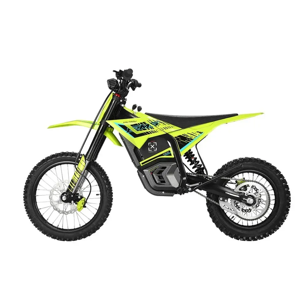 Red and black electric dirt bike on a white background