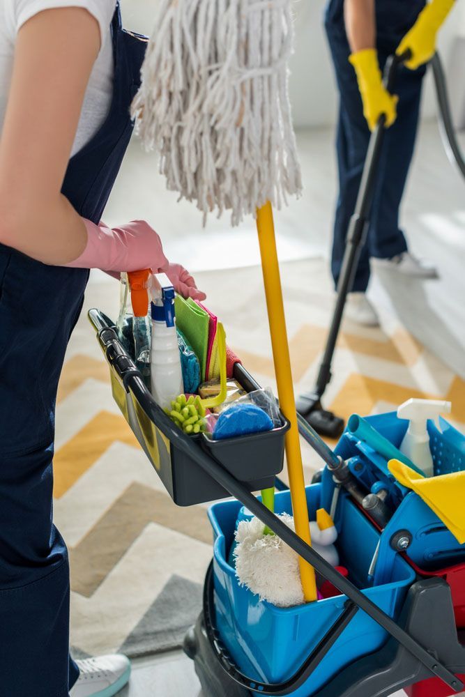 Woman Choosing Cleaning Equipment — IPCO Cleaners