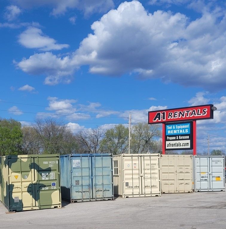 Storage containers in front of 