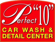 Perfect 10 Car Wash Logo. Home page.